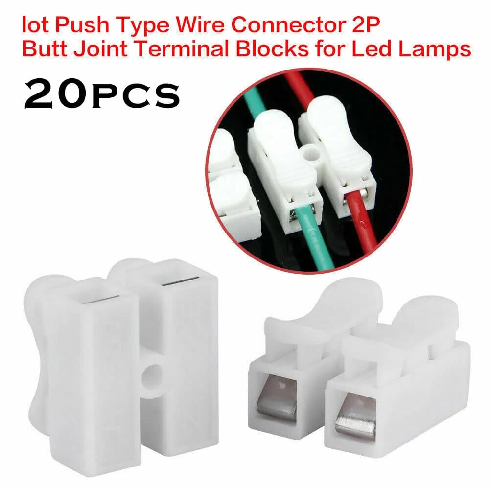 20 pz CH2 Primavera Filo Rapido Connettori Morsetti Morsettiera HA CONDOTTO LA Luce di Striscia Sostituire Nastri Elettrici Morsetto del Cavo Strumenti