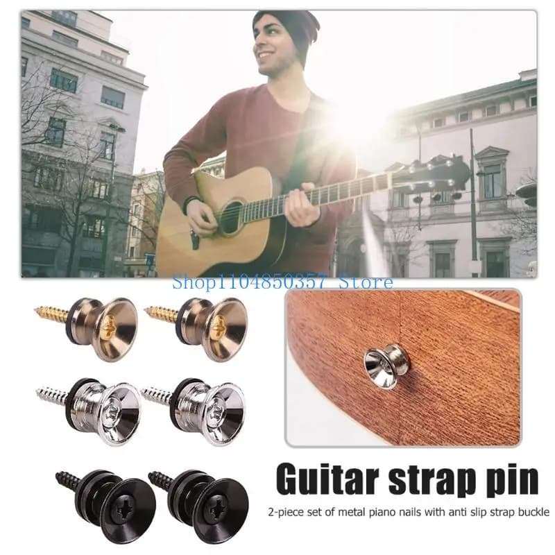 5asd Chiusure per tracolla per chitarra Perni terminali Coda Chiodi per bottoni blocco per chitarra, basso, ukulele