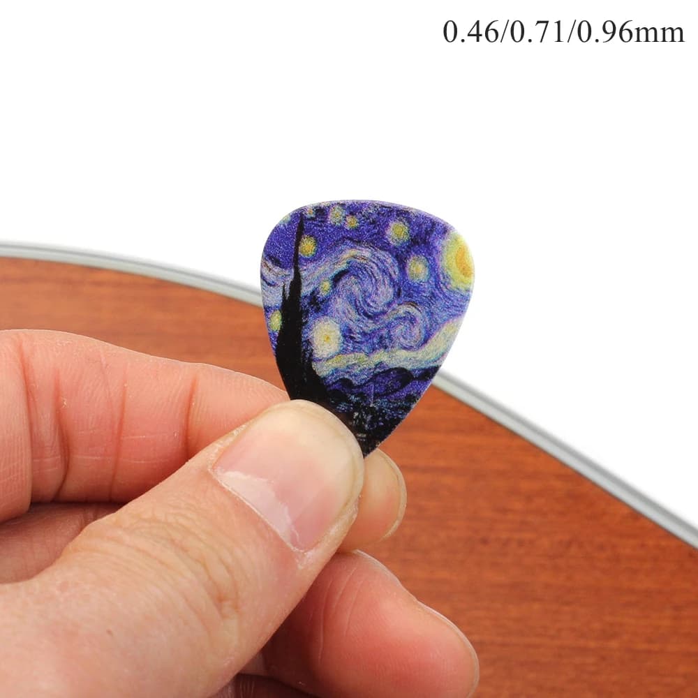 Plettro per chitarra in celluloide cielo stellato da 1 pezzo Plettro per chitarra elettrica acustica Plettro da 0,46 mm 0,71 mm 0,96 mm Plettri per chitarra