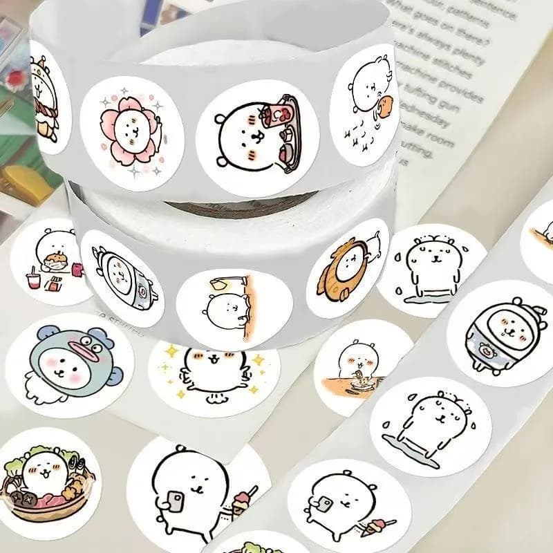 High-looking Cartoon Joke Bear Roll Stickers Stationery Seal Stickers Cute Decorative Mobile Phone Account Stickers