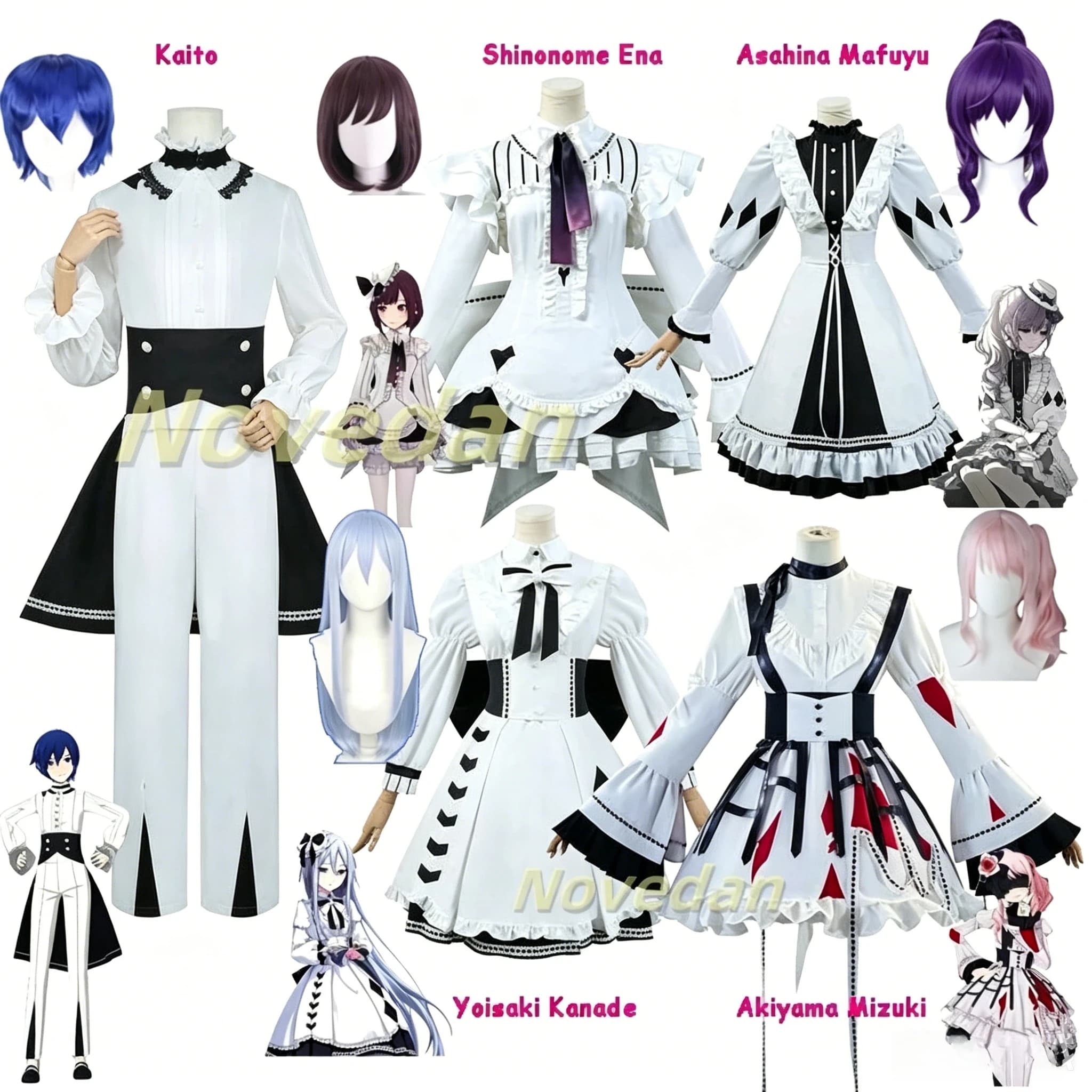Project Sekai Cosplay N25 Mizuki Ena Mafuyu Kanade Kaito Cosplay Costume Mizu5 PJSK Anime Dress Uniform Halloween Outfit Women