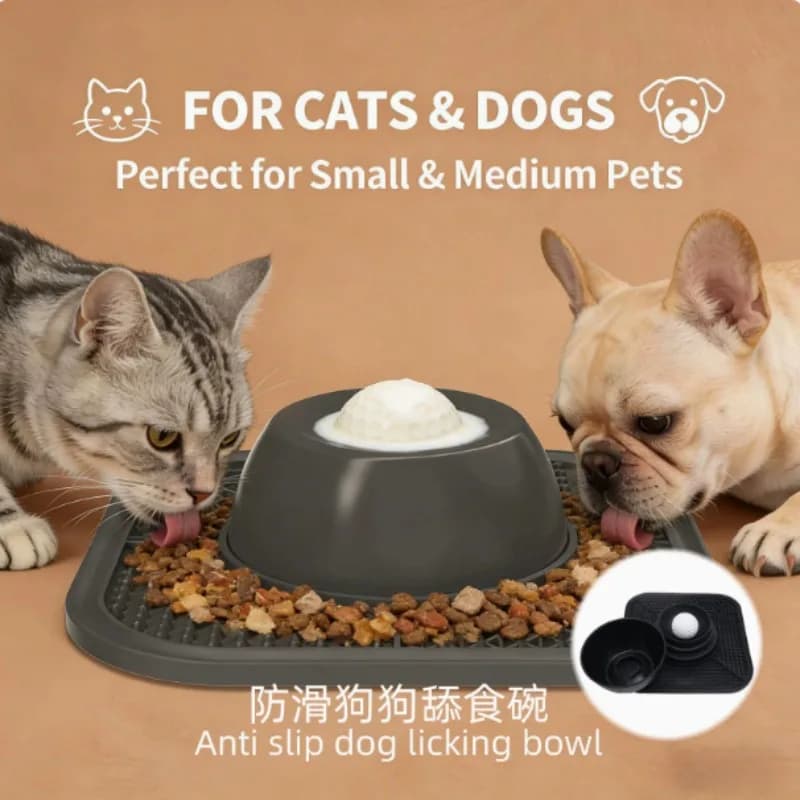 Pet Cat and Dog Licking Food Bowl Cross-border Solid Liquid Slow Food Bowl Two-in-one