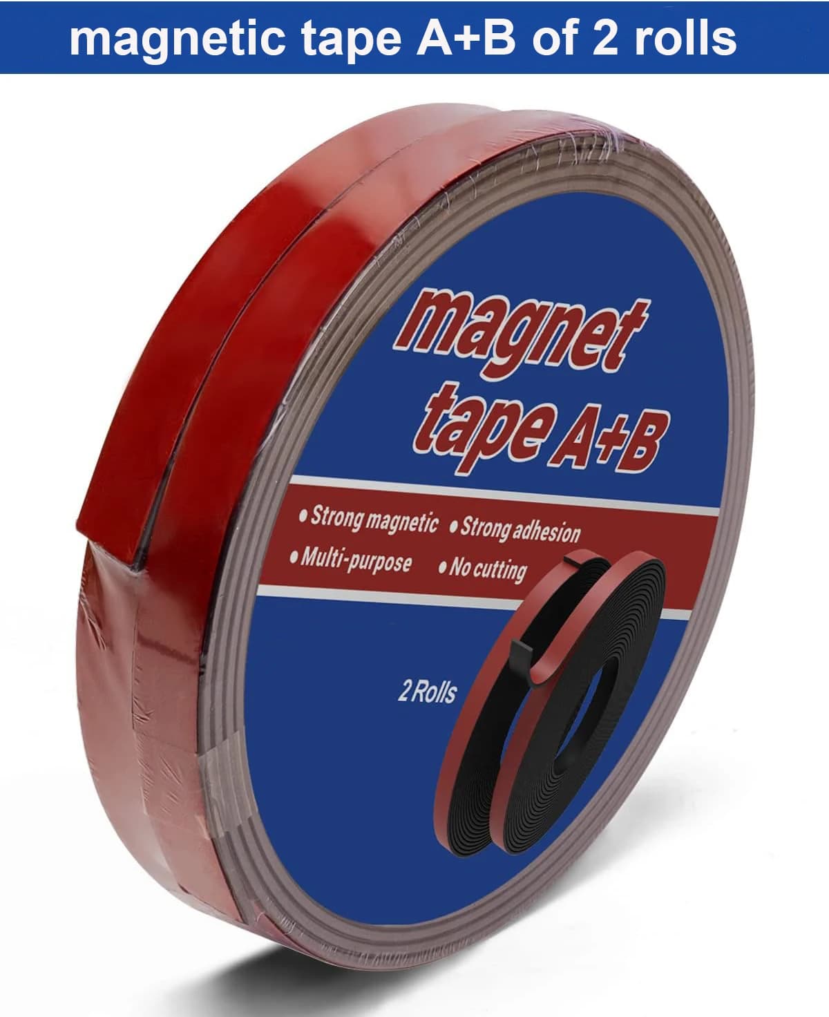 Nastro magnetico A+B largo 11 mm, strisce magnetiche con supporto adesivo-nastro magnetico per artigianato, rotolo magnetico autoadesivo lato A+B