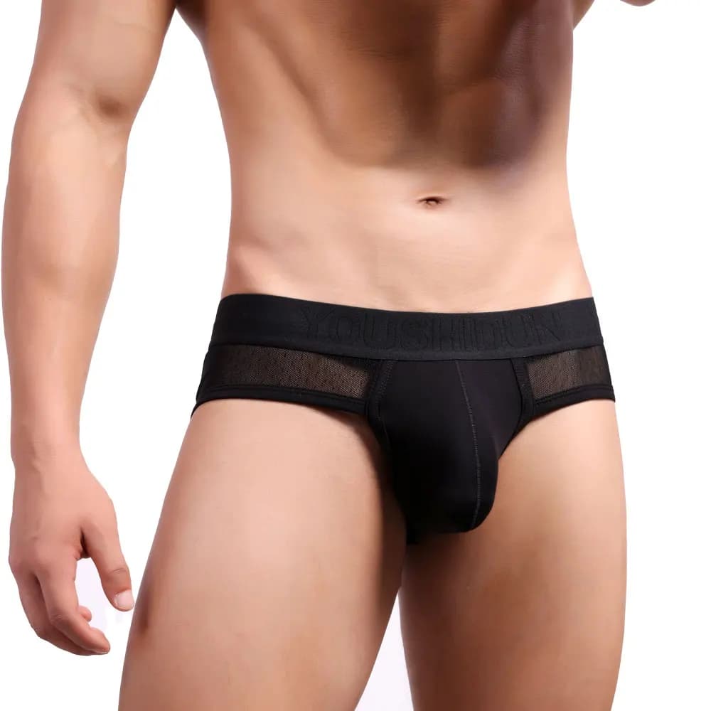 Slip da Uomo a Vita Bassa con Design a Triangolo Convesso in Rete, Traspiranti e Confortevoli, con Ampio Scomparto, Sexy