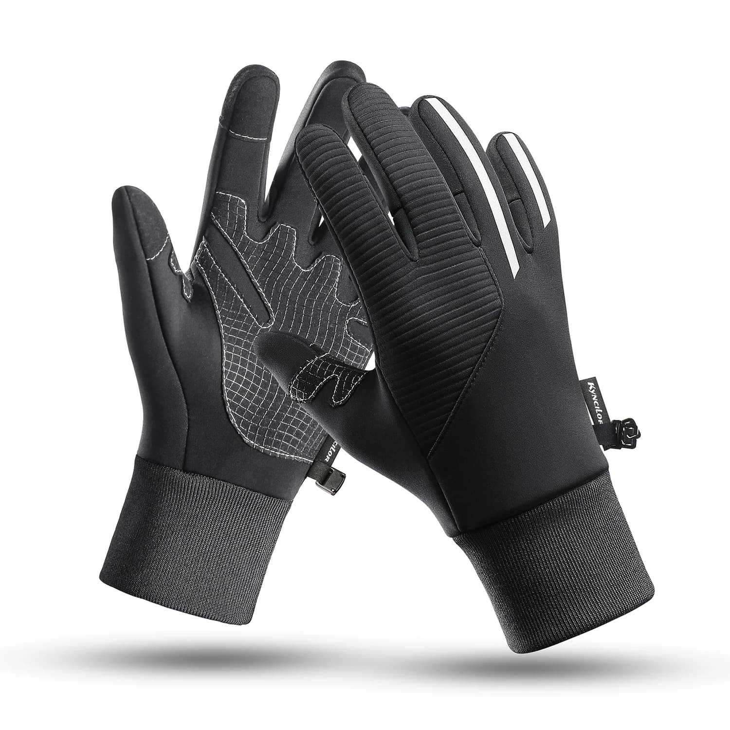Guanti termici per l'inizio dell'inverno, guanti caldi touchscreen in pile polare antiscivolo per guida, equitazione, corsa, guanti da ciclismo da uomo