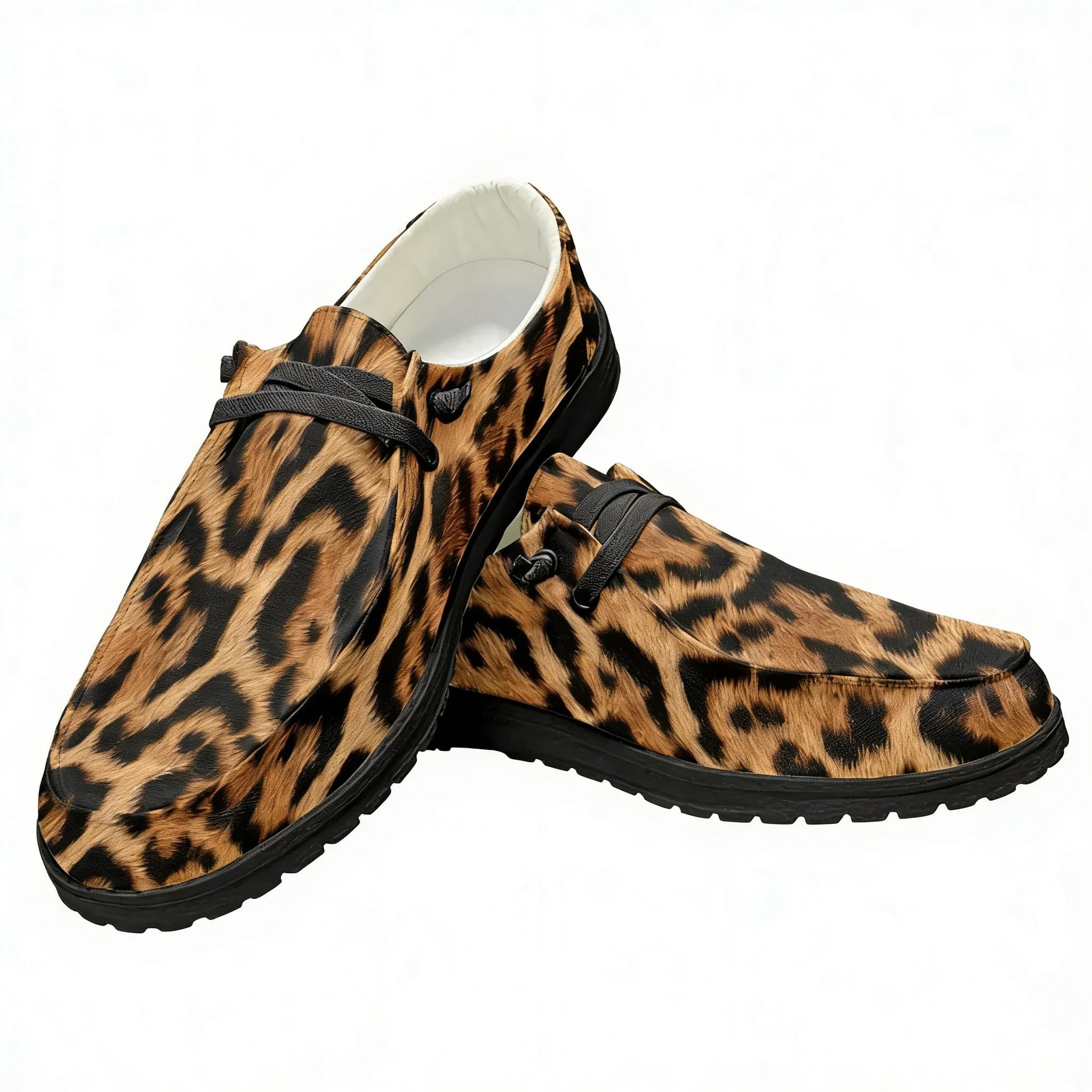 Fashion Trend Leopard Print Men's Casual Shoes Summer Comfortable Breathable Dude Shoes Business Driving Loafers