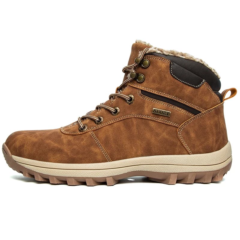 Stivali invernali da uomo super caldi con pelliccia Scarpe da trekking da uomo Sneakers impermeabili Stivaletti da neve antiscivolo per esterni Scarpe da lavoro casual