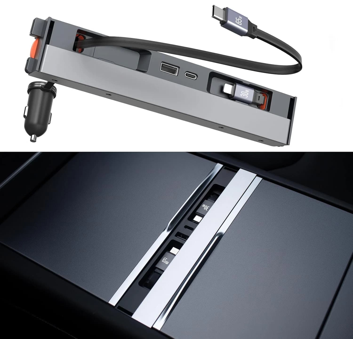 Hub USB Caricatore per Tesla Model Y Juniper 2025-2026 e Model 3 Highland 2024-2026, Accessori Docking Station per Console Centrale