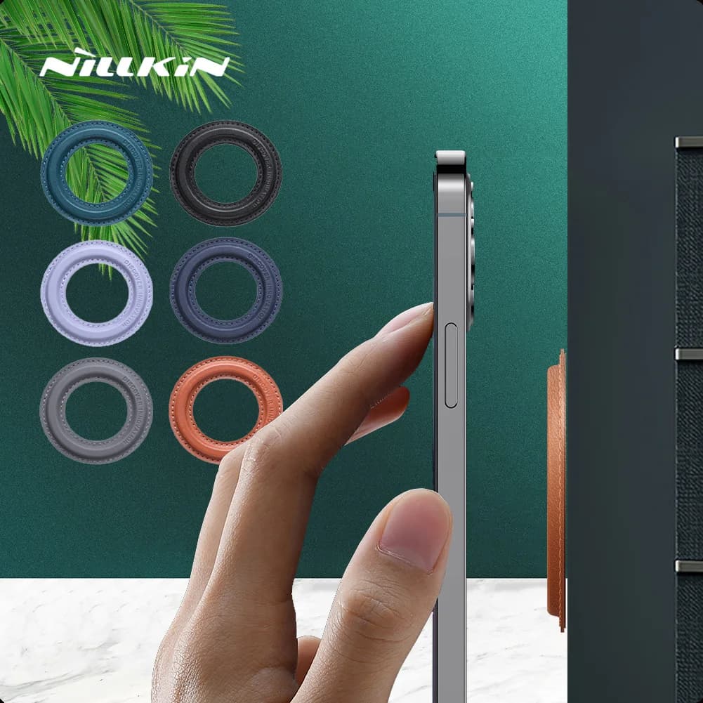 NILLKIN Anello magnetico per Samsung Galaxy S22 Ultra S21 Plus Caricatore per auto wireless Supporto in pelle per iPhone 13 Pro Max