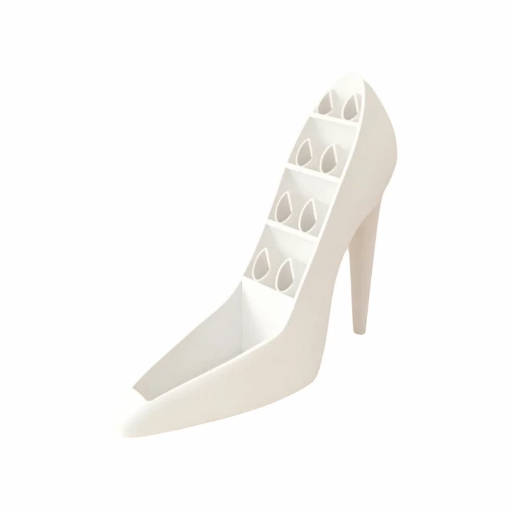 Creative Makeup Brush Holder Elegant PLA Brush Pen Holders Desktop Decorations High Heel Shaped Lipstick Organizer