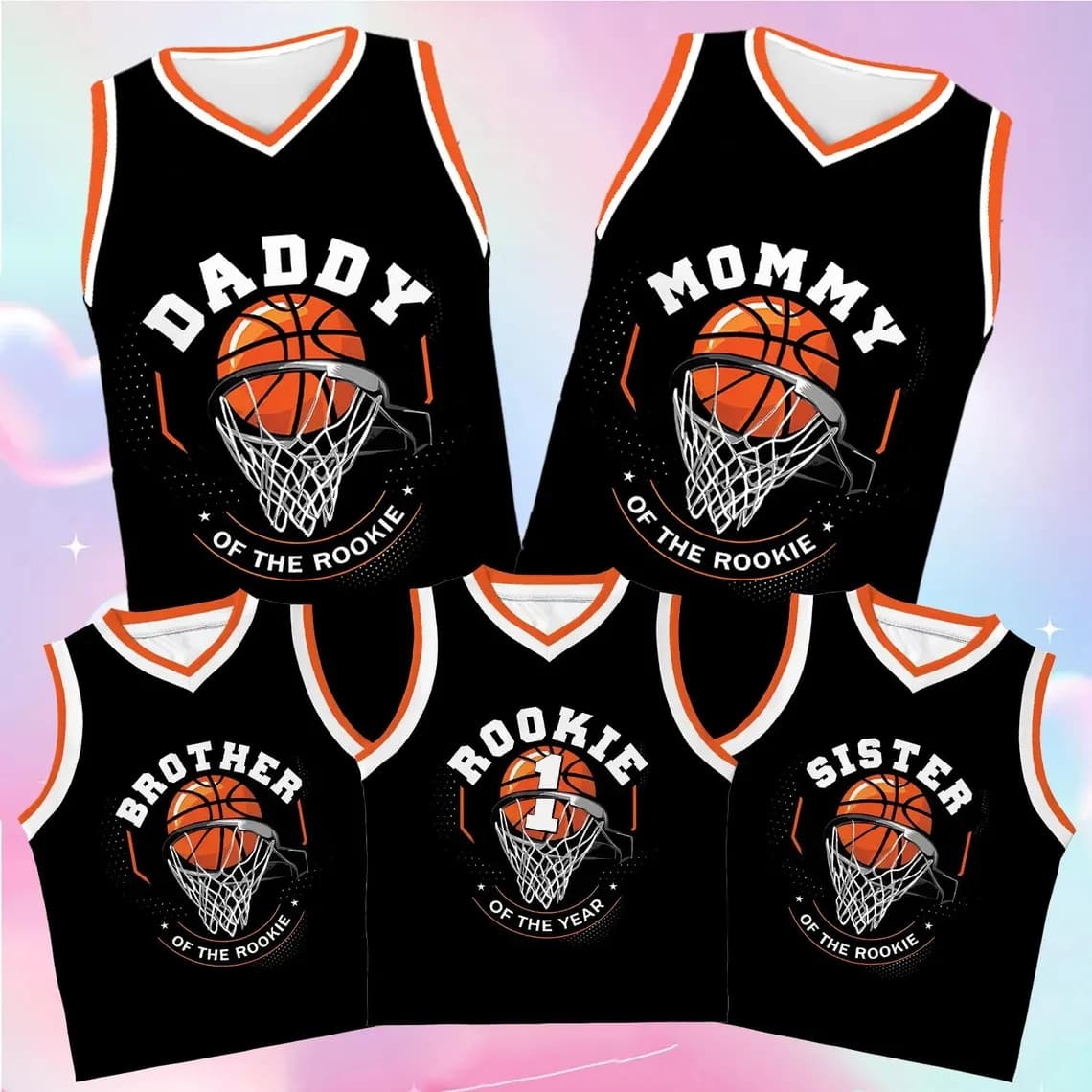 Custom Brother Of The Rookie Youth Kids Basketball Jersey Personalized Name Number Breathable Sleeveless Sportswear Gift Vest