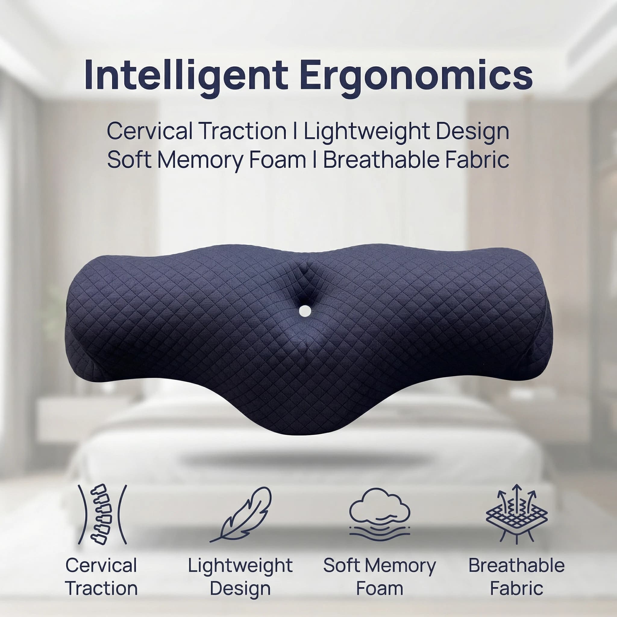 Cuscini Cervicali per Alleviare il Dolore durante il Sonno, Cuscino di Supporto per il Collo in Memory Foam per Alleviare la Rigidità, Cuscino di Supporto per il Collo