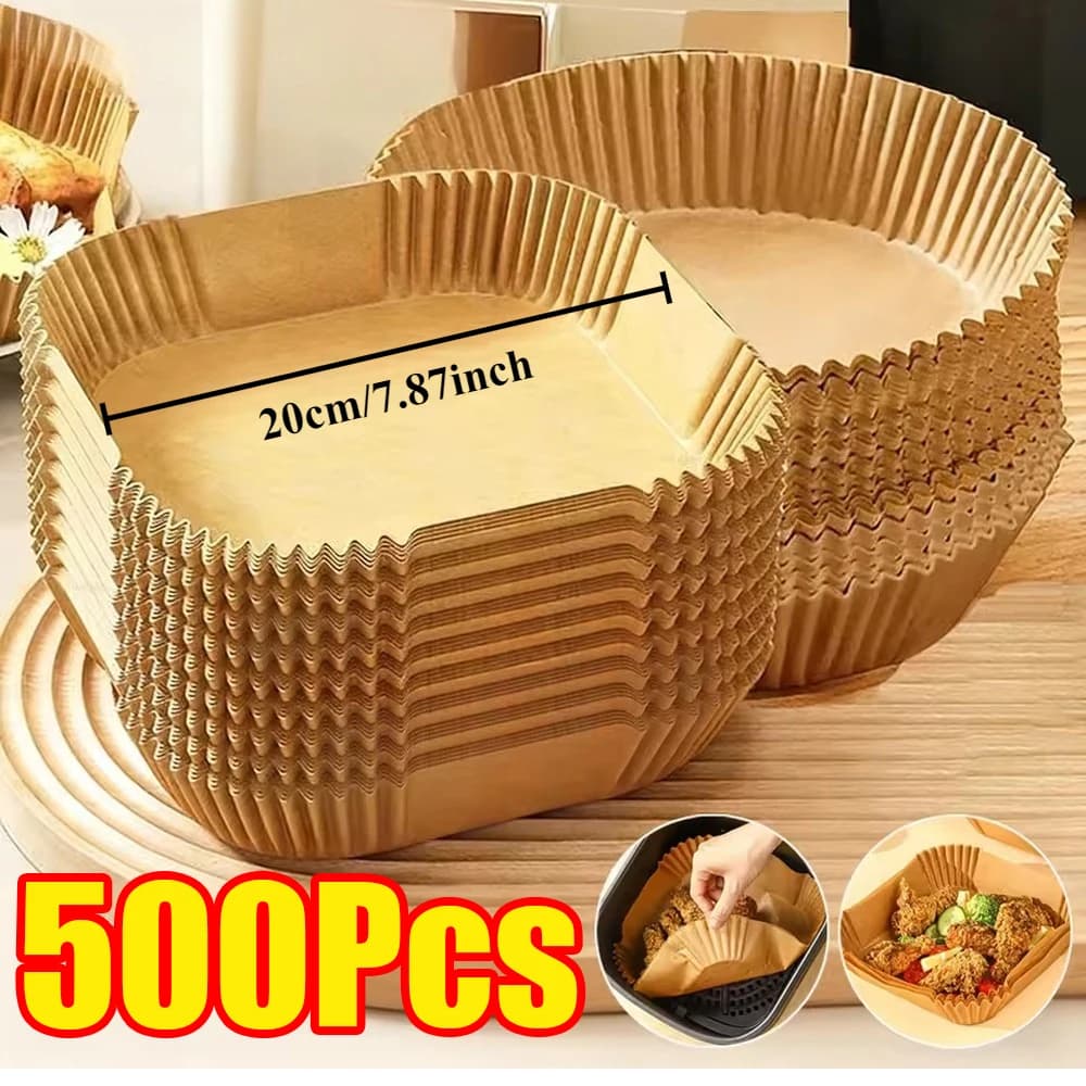 50-500 pieces of disposable air fryer paper square round casting for air fryer baking paper for air fryer microwave oven pan