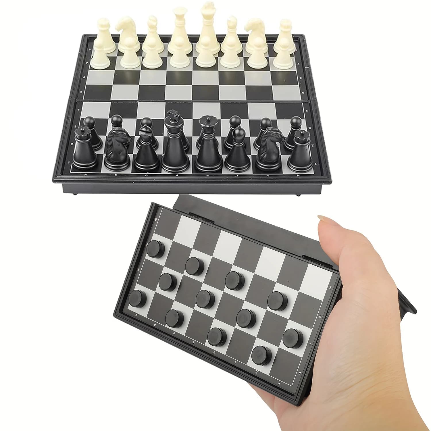 Magnetic Folding Chess Children's Beginner Portable Checkers Interactive Puzzle Toy