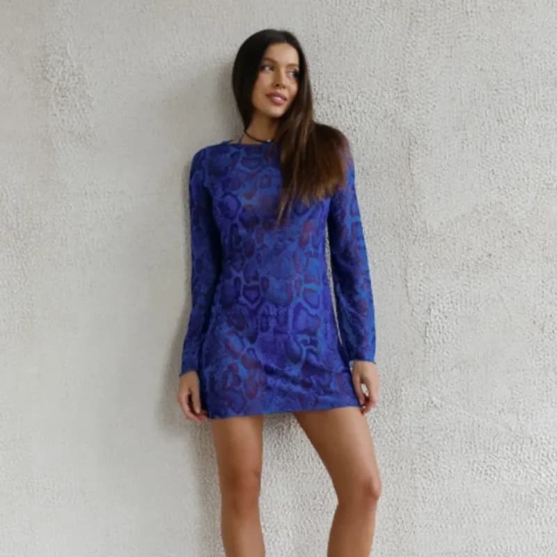 Mini abito da donna sexy trasparente con maniche a campana in rete, costume da bagno estivo con stampa leopardata e bikini, abito da spiaggia con protezione solare