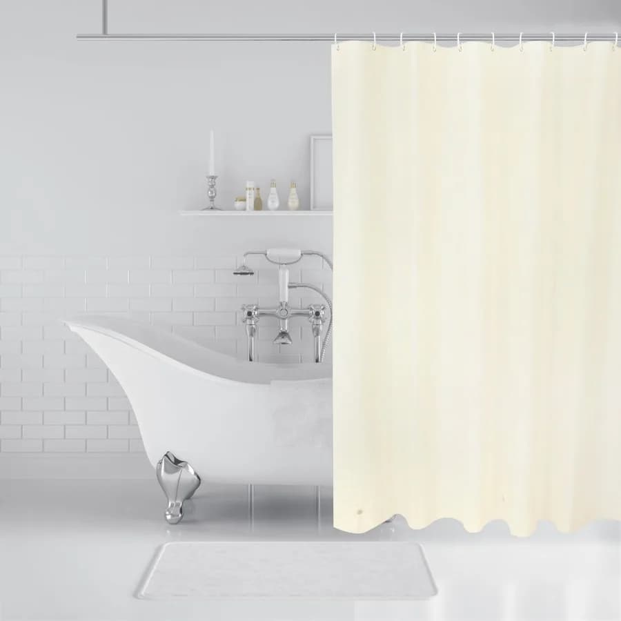 Plastic Shower Curtain Liner for Bathroom 3 Magnets Rust-Resistant Grommets 12 Plastic Hooks 72 x 70in White