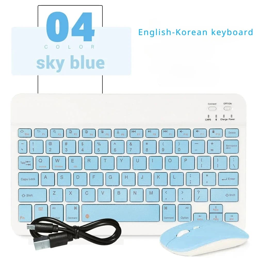 Tastiera wireless Bluetooth universale da 10 pollici per tablet Android IOS Windows, tastiera da gioco a 78 tasti per PC iPad, tastiera coreana