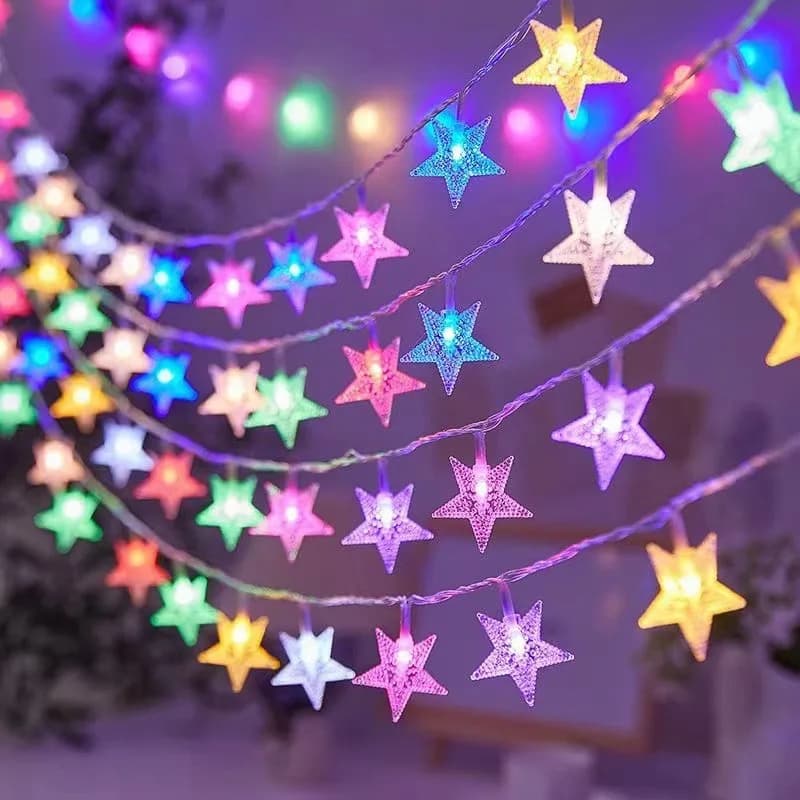 2026 Star LED String Lights Christmas Fairy Lights Battery Operated Decor Lights for Xmas Tree, Bedroom Holiday Party