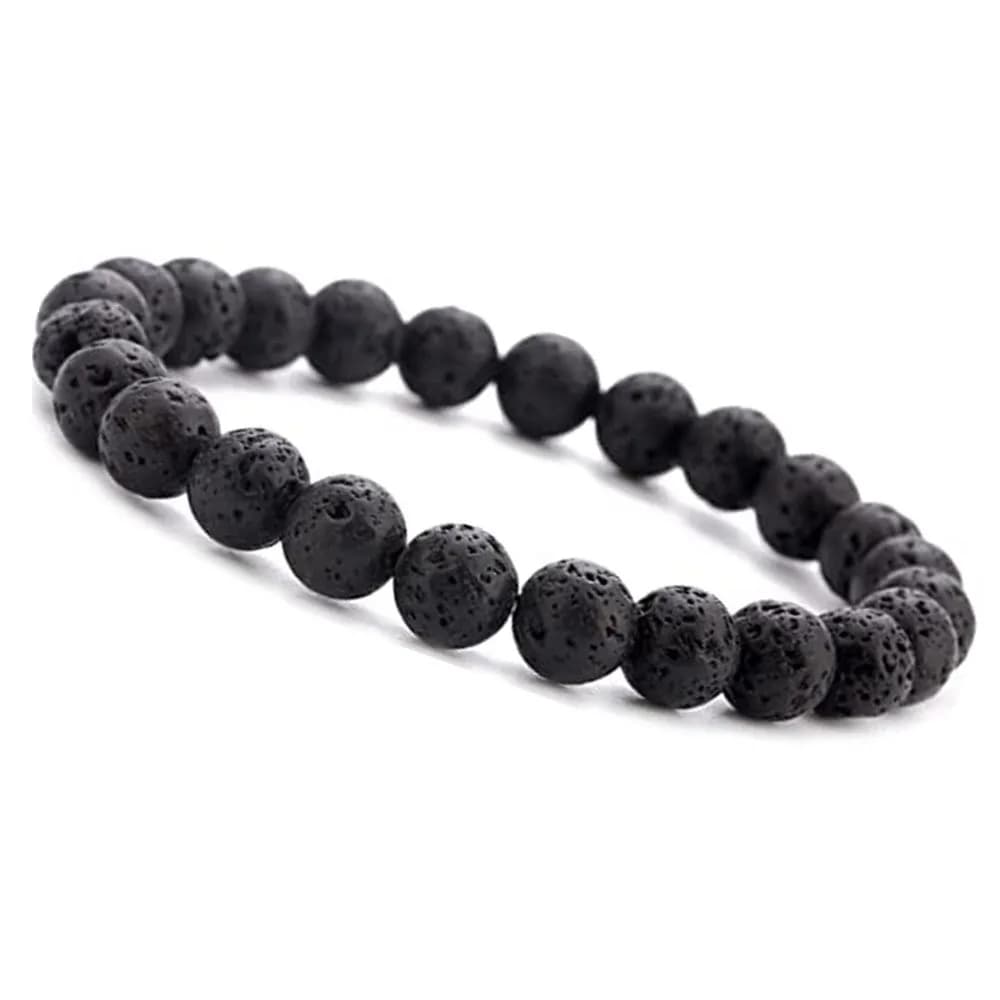 Braccialetto di fascino Perline di pietra naturale 6/8/10mm Lava vulcanica Occhio di tigre Perline Braccialetti elastici per uomo Donna Gioielli Pulsera Hombre