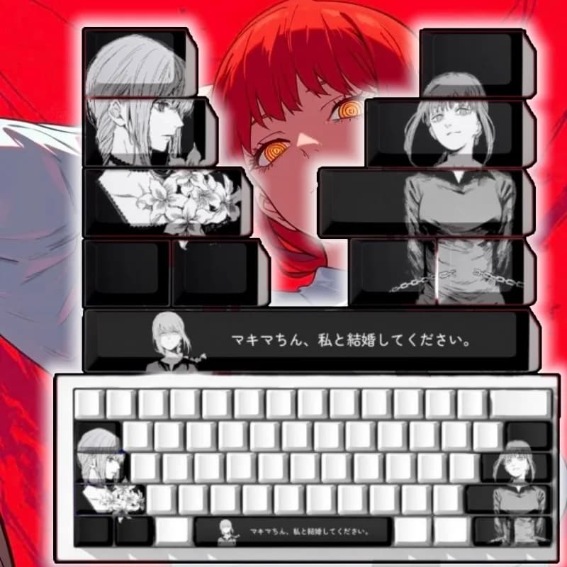 Chainsaw Man Makima Theme Anime Keycaps Mechanical Keyboard PBT Custom Keycaps PC Gaming Keyboard Accessories Gift Collection