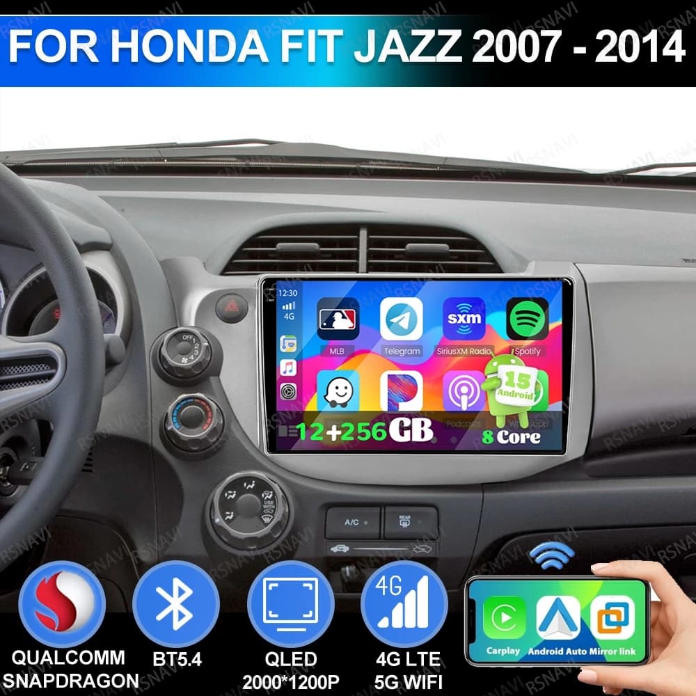 Android 15 Per Honda Fit Jazz 2007 - 2014 Qualcomm 4G LTE BT DSP Stereo di Navigazione 5G WIFI Autoradio GPS Auto Radio Multimediale