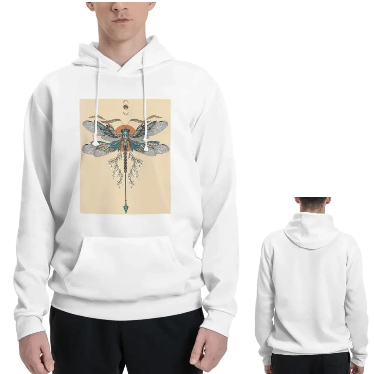 Felpe con cappuccio con cerniera Dragon Fly Tattoo Uomo Donna Felpe pullover casual Moda manica lunga Streetwear Autunno Inverno