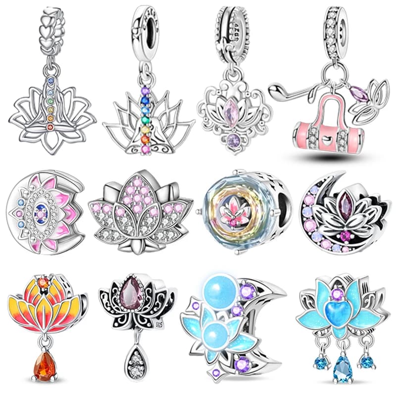 925 Sterling Silver 7 Chakra Padmasana Ciondolo Yoga Chakra Guarigione Pendenti e Ciondoli per Le Donne Moglie Accessori Femminili Gioielli Del Partito