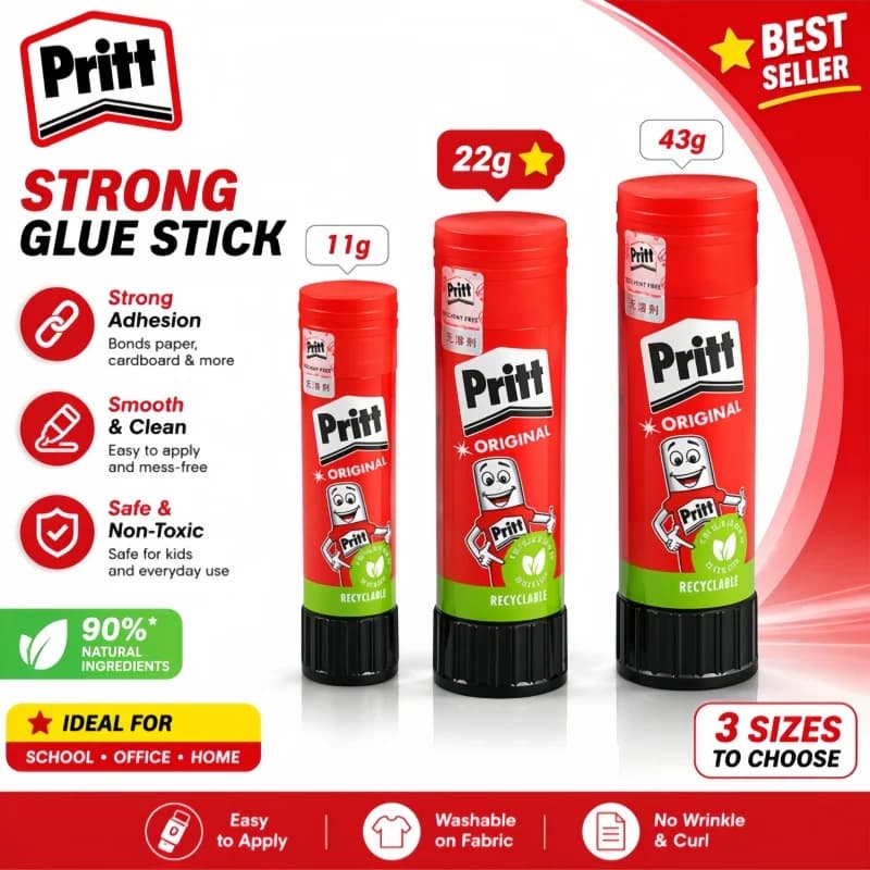 Colla in stick Pritt originale, atossica, lavabile, sicura per bambini, per arti e mestieri