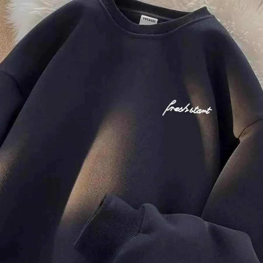 Unisex Pure Cotton Sweatshirt Autumn Winter Seasonal Trendy Clothing Casual Loose Fit Long Sleeve round Neck Pullover Hoodie