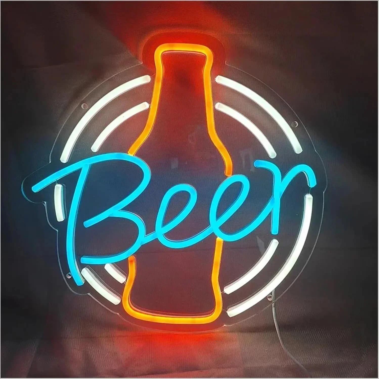 Insegna LED Neon a Forma di Bottiglia di Birra, Luce al Neon per Bar, Lounge, Feste, Pub, Sale Giochi, Negozi, Man Cave, USB Dimmerabile, Regalo per Amici e Capo