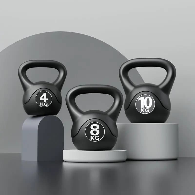 Black PE Kettlebell for Home Use, Strength Training and Competitive Fitness Equipment