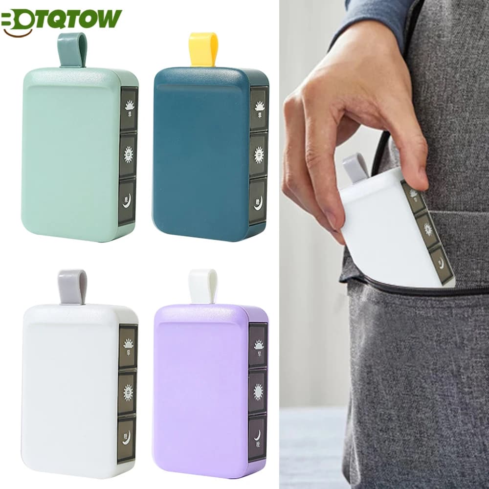1PCS Pill Organizer 3 Compartments Portable Pill Case Travel Moisture Proof Pill Box for Tablets Vitamins Liver Oil Supplements