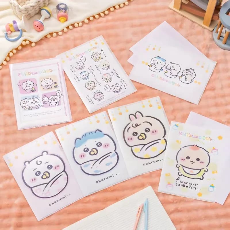 Cute New Anime Chiikawa Student Baby Folder A4 School Supplies File Organizer Study Materials Storage Back To School Stationery