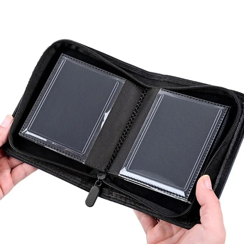 Waterproof PU Leather 40 Slots Side Load Card Binder Album 3x4 TCG Sport Game Cards Zipper Storage Bag