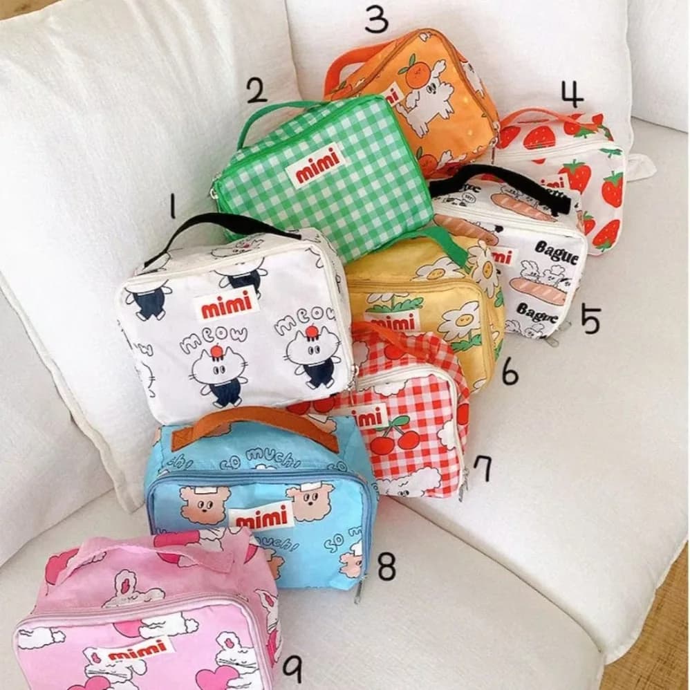 Borsa portaoggetti per animali domestici INS Borsa con stampa di cartoni animati Borsa portatile per snack per cani e gatti Borsa per articoli vari Borsa da viaggio Forniture per animali domestici