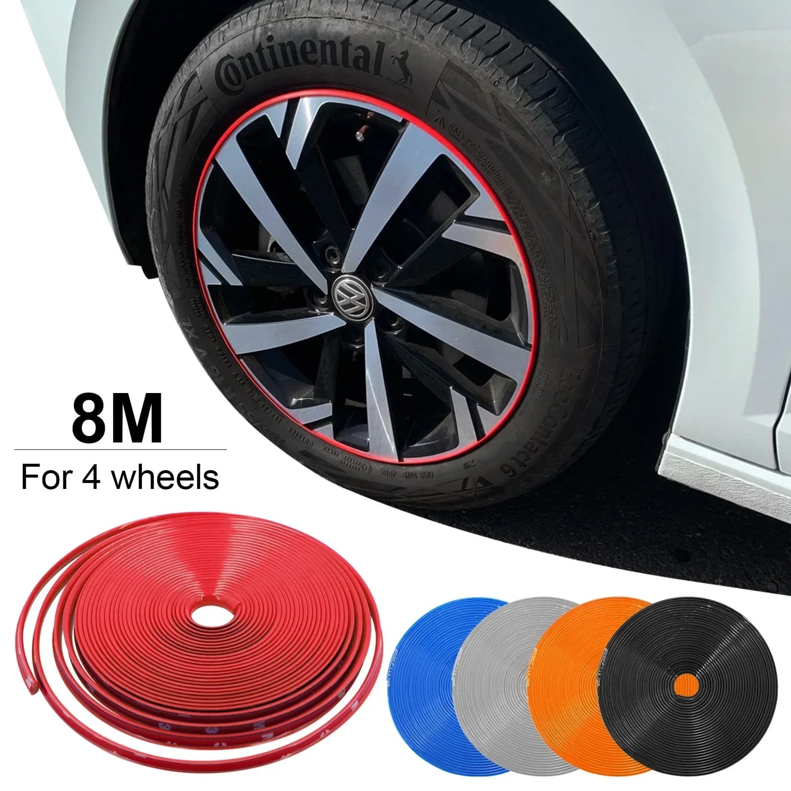 Universal 8M Car tires Styling Mouldings Rim Protect Strip Wheel Edge Protector Car Wheel Sticker Tire Protection Care Covers