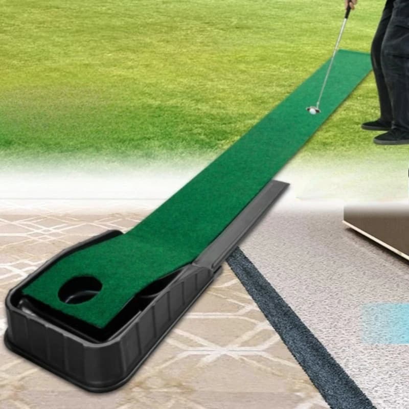 Strumento per la pratica del putter da golf per interni Allenamento per principianti Tappetino da battuta da golf Ritorno automatico Allenatore di palline Attrezzatura sportiva all'aperto