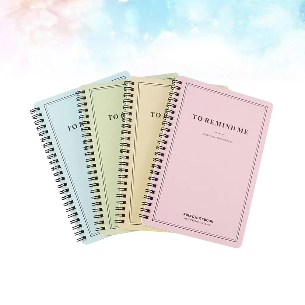 Quaderno a spirale A5 da 4 pezzi, bellissima copertina spessa, comodo carta per scrivere, diario personale, diario di viaggio, agenda per studenti