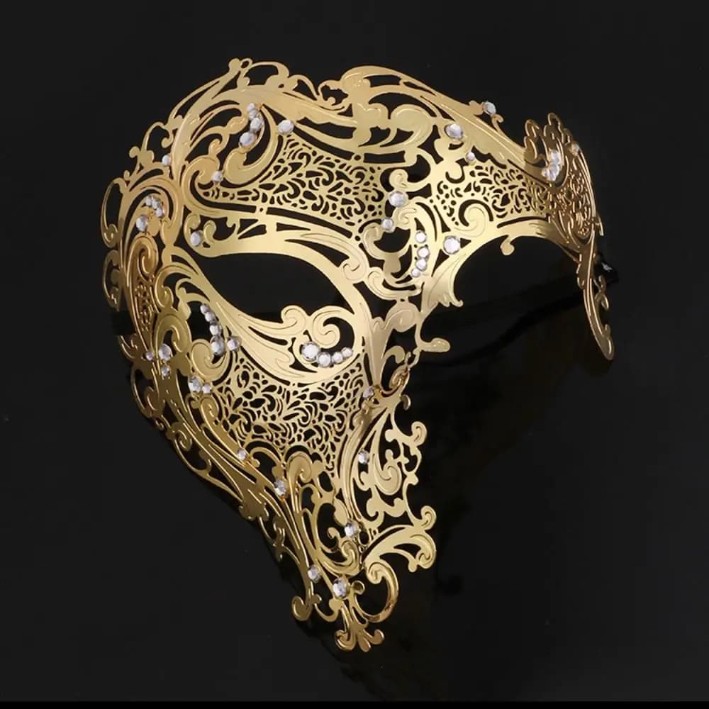 2026 Maschera da ballo in metallo a mezza faccia sexy Maschera da ballo in ferro per feste in maschera Maschera da cerotto per occhi da principessa Decorazione per eventi cosplay per adulti
