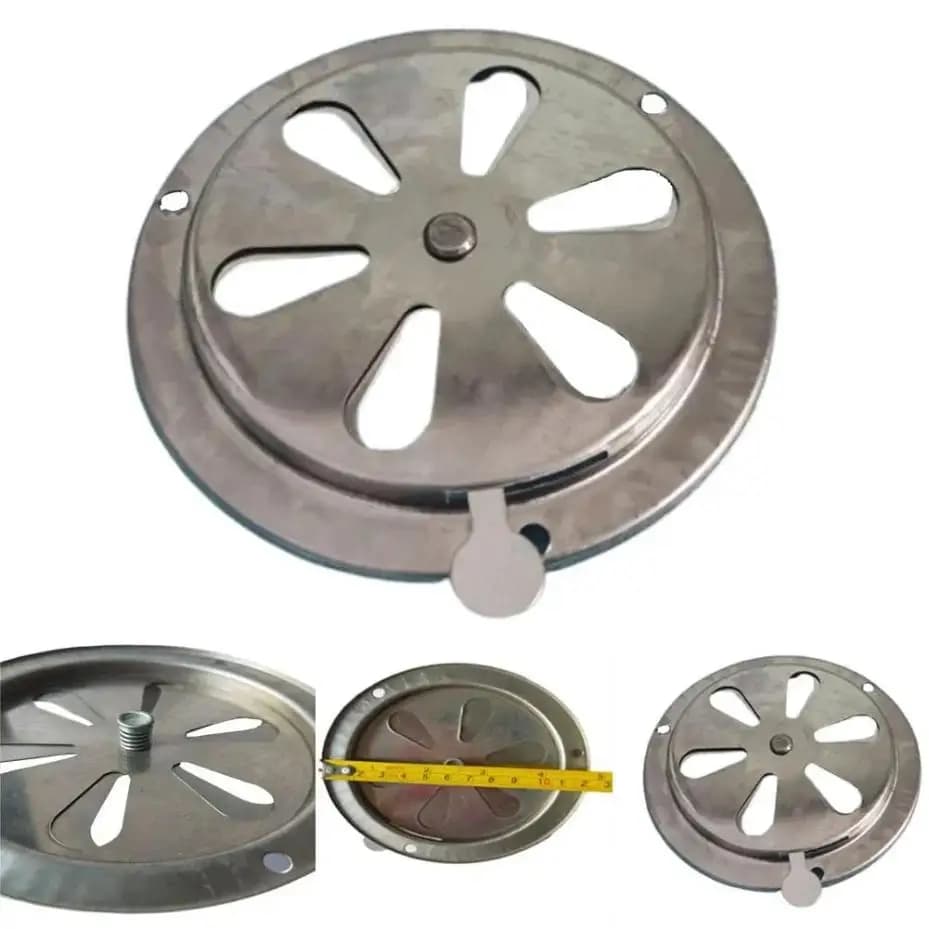 1 Pezzo Serranda Rotonda in Acciaio Inossidabile per Scarico Fumi Barbecue, Griglia, Cucina, Stufa, Ricambio per Casa