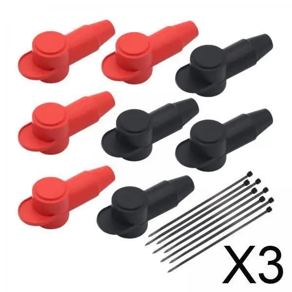 Coperture in Silicone per Terminali con Fascette per Cavi, Protezione per Perni di Alternatore e Batteria Auto, Adattamento Universale