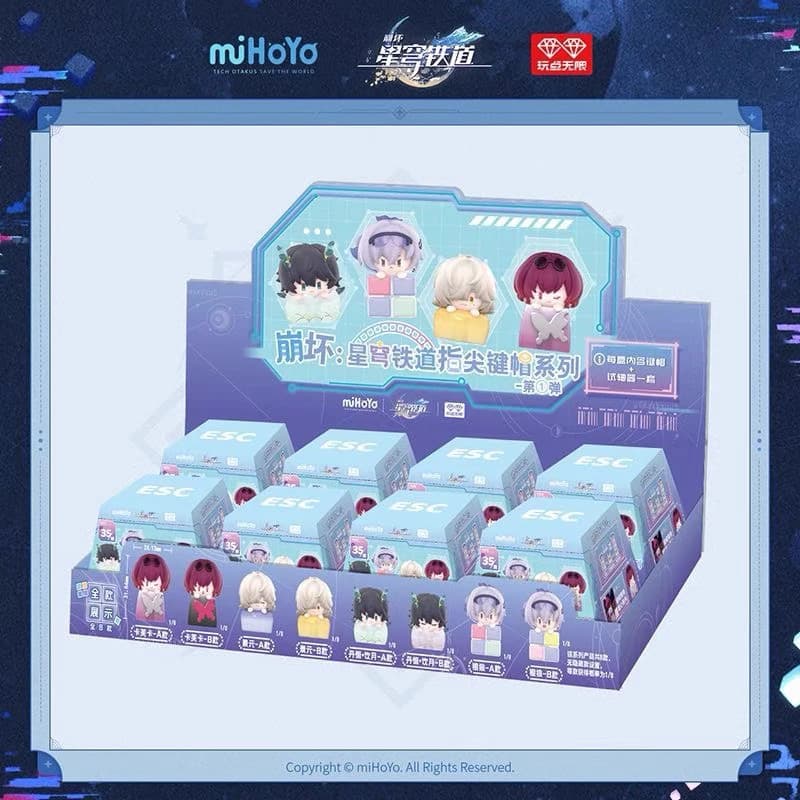Disponibile Honkai Star Rail Fingertip Keycaps Serie Ferrovia impilata Mini Blind Box Scatola a sorpresa Gaming Figure da collezione Scrivania