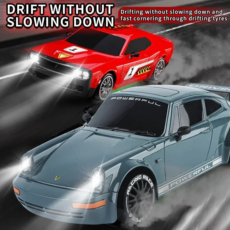 Auto RC Drift 2.4G 1/20 4WD, Modellino di Auto da Corsa Telecomandata con Luci LED, Gioco Competitivo per Ragazzi, Regalo per Bambini