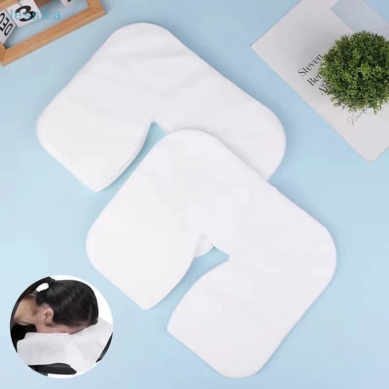 ♥ 1 pz SPA massaggio viso pad salone di bellezza massaggio poggiatesta pad cuscino in cotone usa e getta asciugamano copertura strumento per la cura della pelle del viso