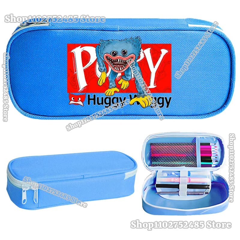 Cartoon Anime Game Poppy Playtime Print Pencilbag Large Capacity Penbag Huggy Wuggy Pencilcase Student Back To School Pencil Bag