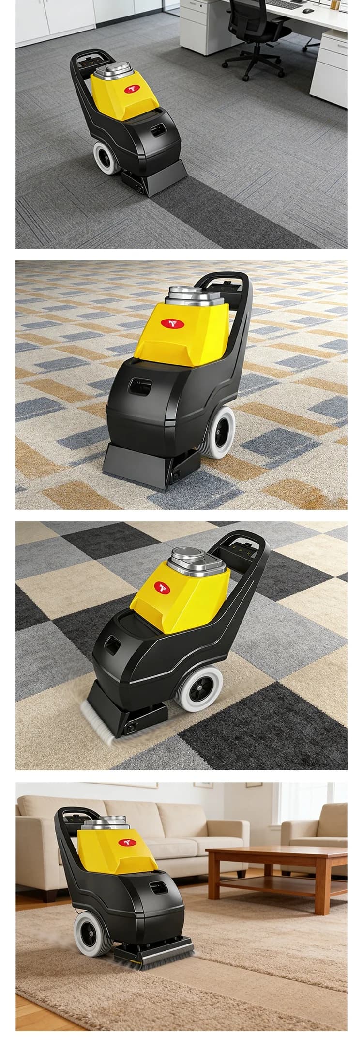 Lavatrice Industriale Automatica per Tappeti e Moquette CleanHorse CT300, Design Robusto e Durevole, Motore da 1200W, in Vendita