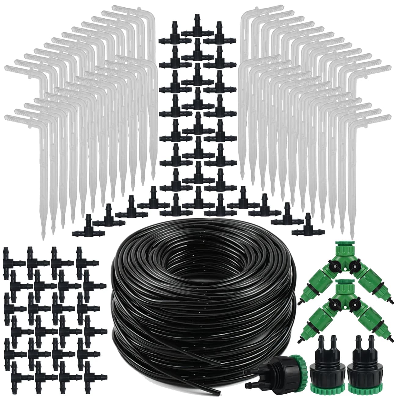 KESLA Sistema di Irrigazione da Giardino Kit di Irrigazione a Goccia Fai da Te 1/4 '' Gocciolatori di Freccia a Gocciolamento Risparmio Idrico per Balcone Agricoltura Agricoltura