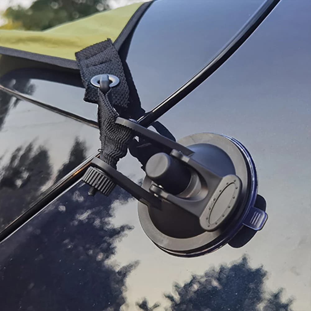 Ganci a ventosa da 4/6 pezzi con rotazione a 360° ° Anelli a D Girevoli con Ventose Resistenti, Ganci a Ventosa Versatili per Tende Laterali Auto