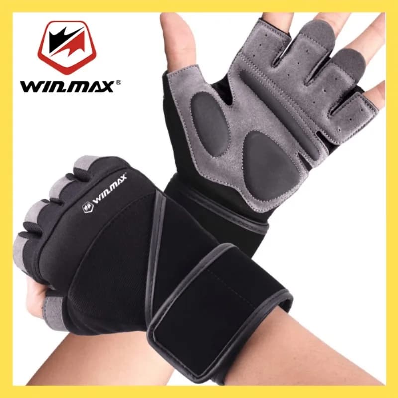 Win.Max 1Pair Fitness Gloves Men Anti Slip Weightlifting Gym Training Hand Gloves Breathable Sports Protective Gloves