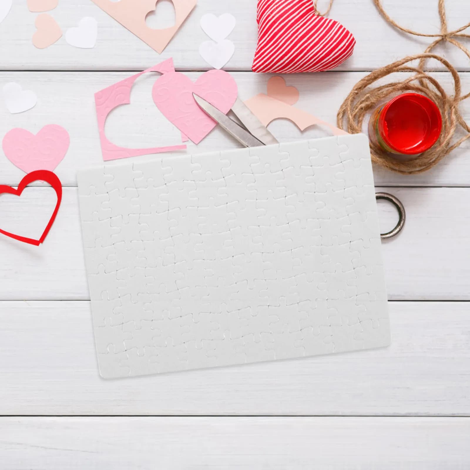 4 Sheets Blank Jigsaw Puzzle Blanks White Puzzle Board for DIY Sublimation Transfer Drawing Craft Projects Family Bonding Safe